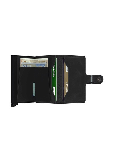 Secrid Miniwallet Vintage Kartlık Cüzdan, Siyah Çok Renkli