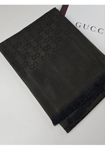 Miorel Scarfs İnce Kumaş G Desen Pamuklu Şal Yün İpek Şal 4 Mevsim Çift Taraflı Haki
