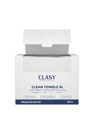 Clean Towels Xl 50 Li Tek Kullanımlık Yüz Havlusu Ultra Yumuşak, Hijyenik Cilt Bakım Ve Makyaj Temizleme Bezi Hassas Ciltler İçin Dayanıklı Ve Seyahat Dostu Bezler