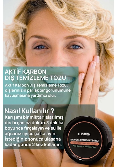 Luis Bien Ağız Bakım Seti Aktif Karbon Diş Tozu 50 G + Aktif Karbon Diş Macunu 75 ML + Naneli Ağız Bakım Suyu 30 ML