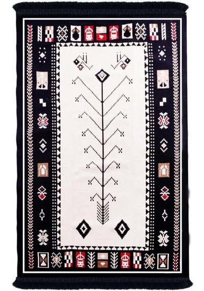 Bigghome Çift Taraflı Kilim, Makinede Yıkanabilir, Modern Desenli, 120 180 Cm, Sa1534a