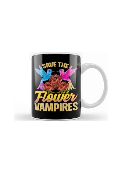 Save The Flower Vampires Adorable Hummingbird Pun Kupa Bardak Porselen Karışık