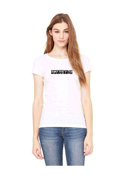 Scorpions Band Baskılı Beyaz Kadın Tshirt