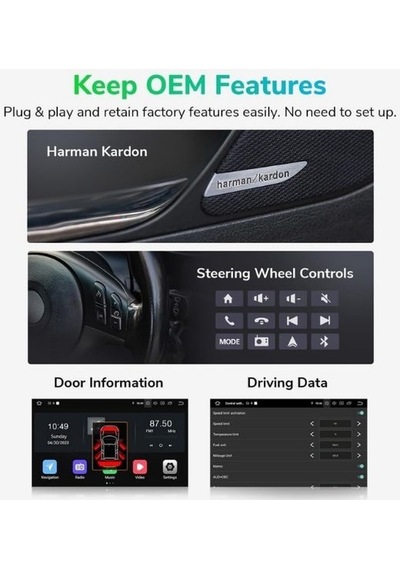 Eonon E46a12s Android 13 Oto Teyp Bmw E46 Uyumlu 9 Dokunmatik Multimedya Sistemi - 4g Destekli 9"