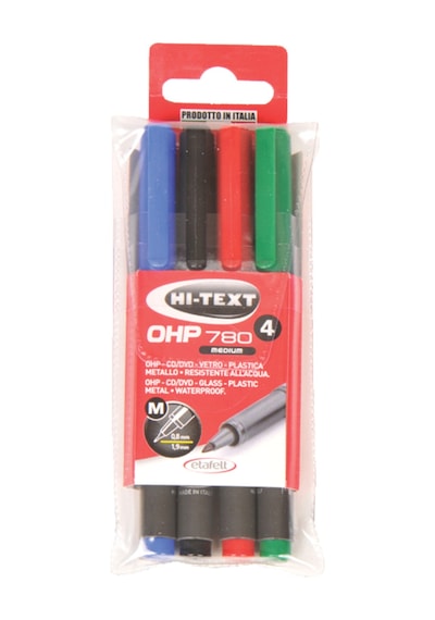 Hi-text Asetat Kalemi Permanent M Seri 4 Renk 780m4pvc Çoklu Renk