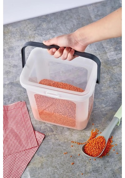 6 Litre Tutma Saplı Bakliyat Ve Un Saklama Kabı, Hh.c.761 Diğer