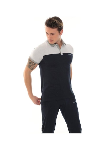 Erkek Polo Yaka T-shirt Takım Lacivert
