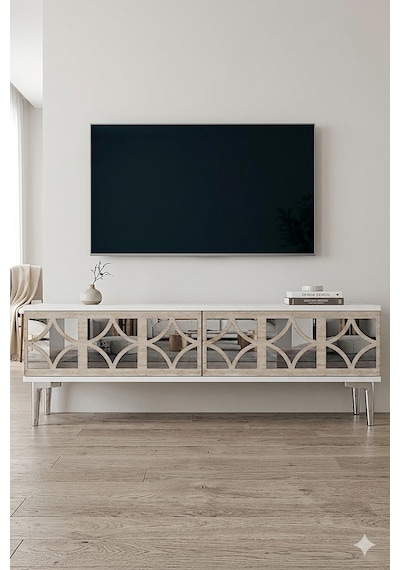 Tsa1236bts Öz Tv Sehpası Beyaz-traverten-silver 120cm Tsa1236bts Öz Tv Sehpası Beyaz-traverten-silver 120cm