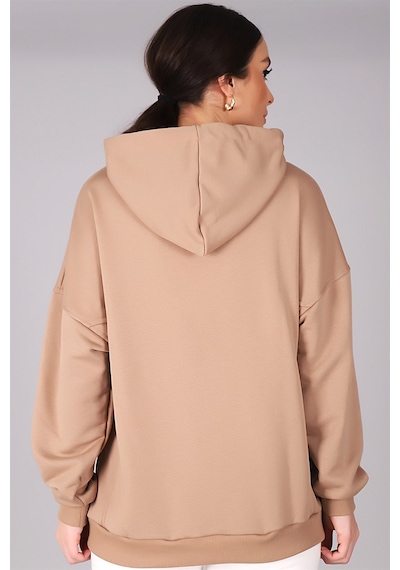 Sweetness Kadın Bej Kapüşonlu Sweatshirt Bej
