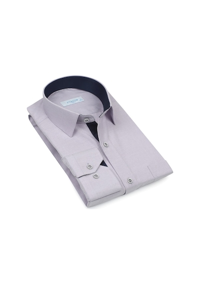 Fitmens Erkek Klasik Uzun Kol Keten Cotton Hediye Kutulu Gömlek - Lila