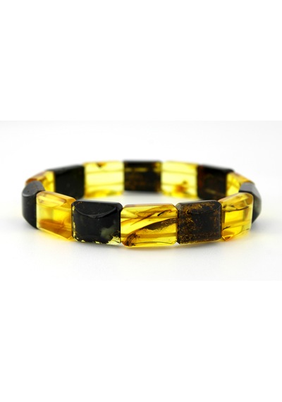 Kehribar Bileklik Fosilli Roleks Özel Tasarım Ambergold Blk23-56 Çok Renkli
