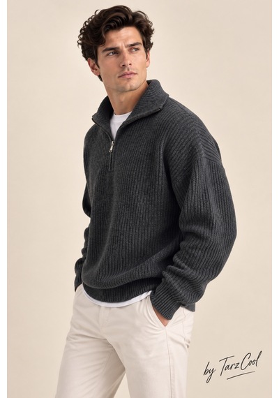 Cool Tarz Antrasit Erkek Oversize Fermuarlı Balıkçı Triko Kazak Çok Renkli Çok Renkli Cool Tarz Antrasit Erkek Oversize Fermuarlı Balıkçı Triko Kazak Çok Renkli Çok Renkli