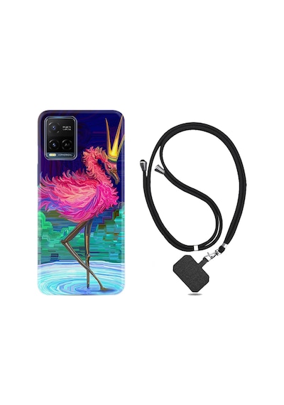 Vivo V21 Kılıf Boyun Askılı Queen Flamingo 1748