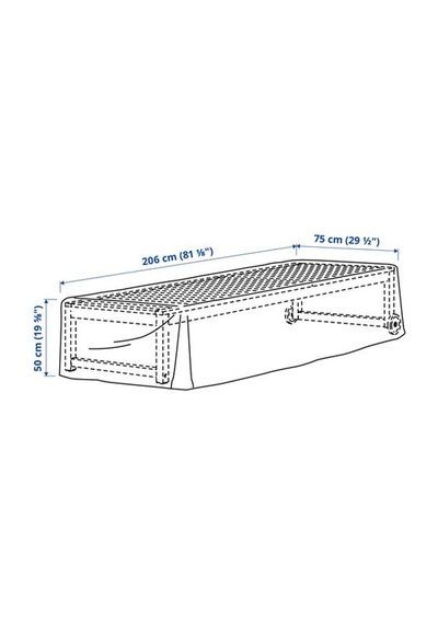 Ikea Tosterö Dış Mekan Mobilya Kılıfı, Siyah, 206x75 Cm