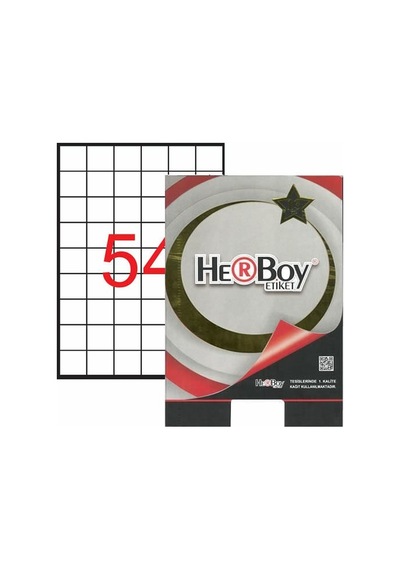 Herboy Hb-1054 35mmx33,16mm Beyaz Lazer Etiket 10