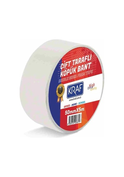 Çift Taraflı Köpük Bant, 50mm X 5m, Beyaz