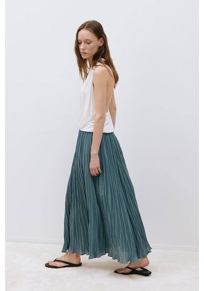 Suud Collection Ekru Nina Dökümlü Halter Top