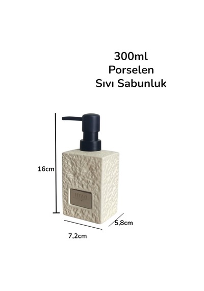 Stoneware Sıvı Sabunluk Mat Krem 48972