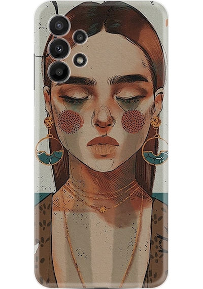 Samsung Uyumlu Galaxy A23 Kılıf Resimli Silikon Woman Maniplatiun 1362