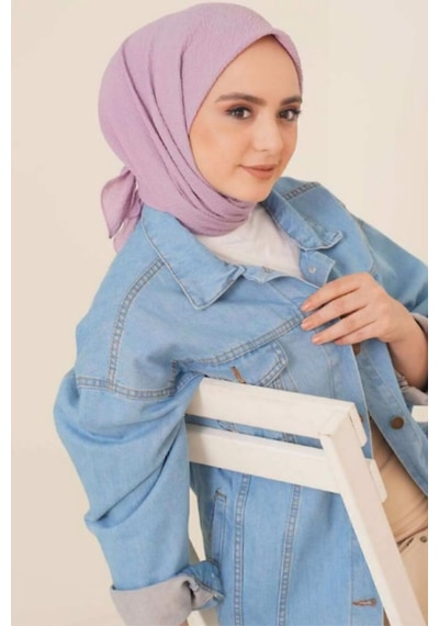 Melodi Scarf Kadın Tesettür Mio Caz Eşarp Hijab Lila Lila