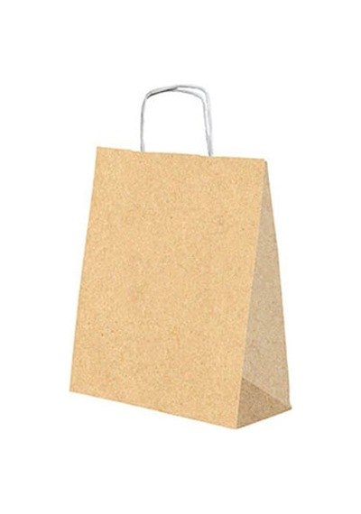 Roll-up Kraft Çanta Naturel Büyük Boy 31x41cm 25 Adet 6'li Paket