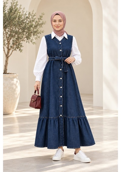 Hb Harma Time Butik Kadın Düğmeli Kuşaklı Eteği Fırfırlı Koyu Mavi Kot Jile Koyu Mavi Koyu Mavi Hb Harma Time Butik Kadın Düğmeli Kuşaklı Eteği Fırfırlı Koyu Mavi Kot Jile Koyu Mavi Koyu Mavi