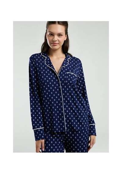 Angbutik Pierre Cardin Pc8950-s Kadın Gömlek Pijama Takım lacivert