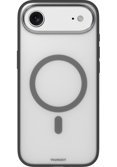 Apple Uyumlu iPhone 17 Air  Kılıf M-safe Şarj Özellikli Youngkit Clear Serisi Kapak Siyah Siyah