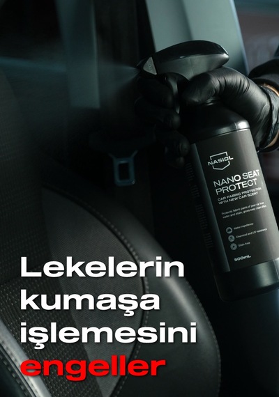 Nasiol Nano Seat Protect Araç Kumaş Yüzeyleri Için Nano Kaplama-Yeni Araç Kokulu-6 Ay Dayanım-500 ML
