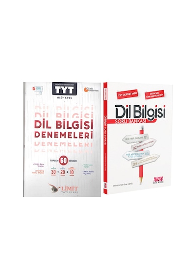 Limit Yayınları Tyt Msü Kpss Dil Bilgisi Deneme Ve Akm Dil Bilgisi Soru Bankası Seti 2 Kitap