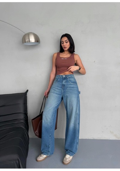 Baloon Fit Dikiş Detaylı Balta Cepli Tint Mavi Jean Mavi+tint Baloon Fit Dikiş Detaylı Balta Cepli Tint Mavi Jean Mavi+tint