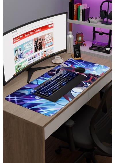 Rosaria Genshin Impact Anime Oyuncu V1 - 90x40 Xxl Gaming Mouse Pad Fare Altlığı
