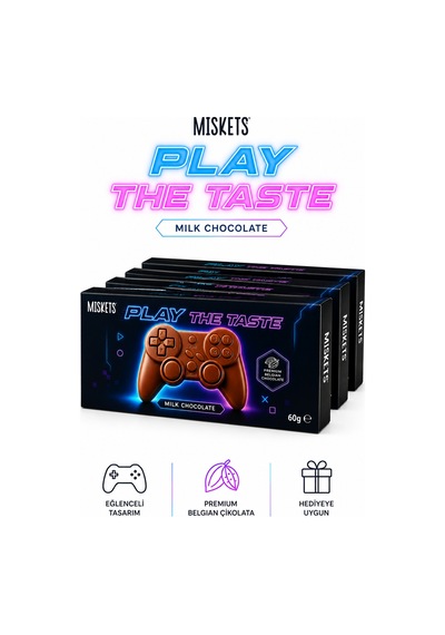 Miskets Play The Taste Gamer Oyun Konsolu Şekilli Sütlü Çikolata 4'lü Set