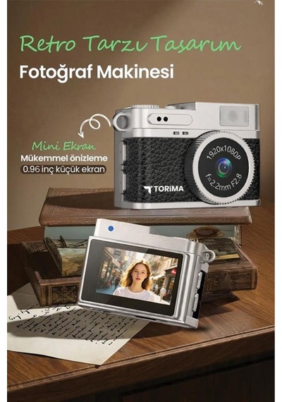 Mini Dijital Kamera Selfie Video Vlog Kamerası Mini Anahtarlık 1080p Cmr35 Siyah