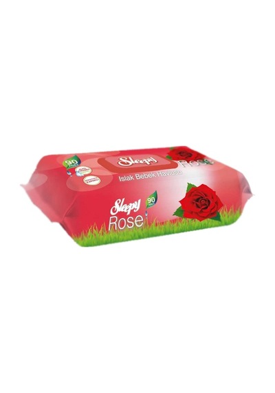 Sleepy Gül Kokulu Islak Havlu Mendil Plastik Kapaklı 9 X 90 Yaprak