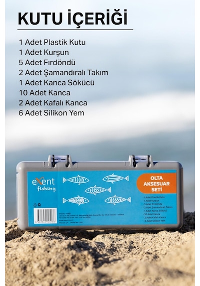 Exent 27 Parça Çantalı Aksesuar Seti-silikon Yem-kurşun-fırdöndü-şamandıra-kanca-ve Kanca Sökücü-