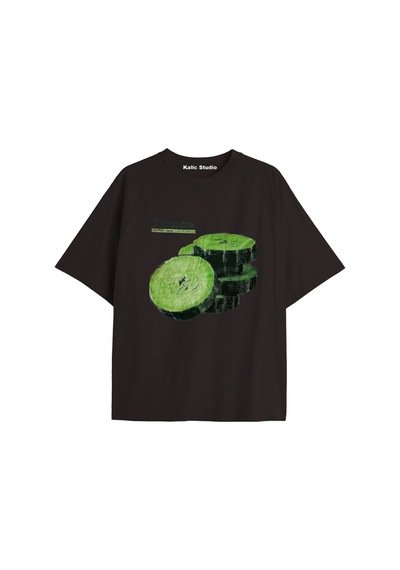 Kalic Studio Y2k Vintage Pickles Baskılı Siyah T-shirt Kod 240 Siyah-240