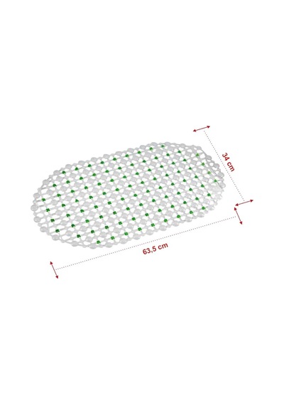 Efe Mark Eko Serisi Banyo - Küvet İçi Kaydırmaz Vantuzlu Oluklu Oval Paspas 63 X 34 Cm, Yeşil Sku: Smg8690010226914 21 x 21