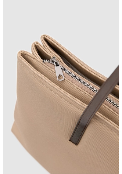 Shule Bags 15" Twill Dokulu Teknik Kumaş Laptop Çantası Sütlü Kahve