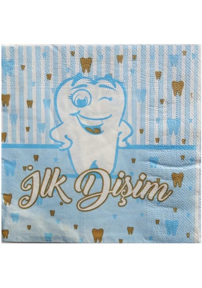 İlk Dişim Peçete Mavi Kağıt Peçete 33x33cm Pk:20 +3
