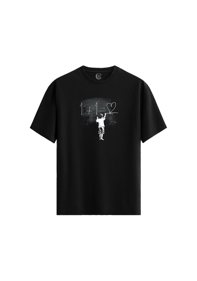 Love Equation - %100 Pamuklu Kadın Siyah Tişört - Premium Quality Beyaz