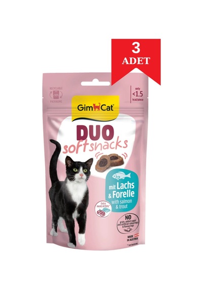 Gimcat Duo Soft Shacks Somon Ve Alabalıklı Kedi Ödül Maması 50 Gr X 3 Adet