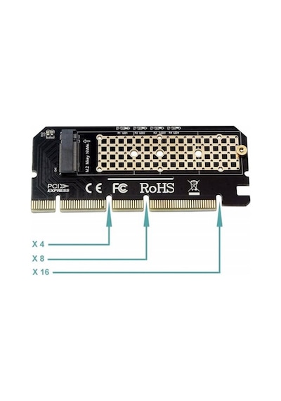 M.2 Nvme Ssd Ngff - Pcıe3.0 X16 Adaptör Kartı Genişletme Kartı