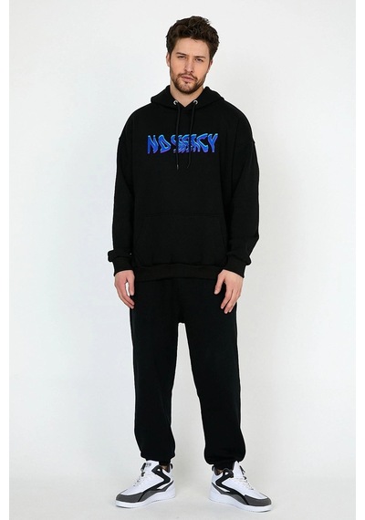 Startmore No Mercy Siyah Oversize Unisex Kapüşonlu Sweatshirt Hoodie Siyah