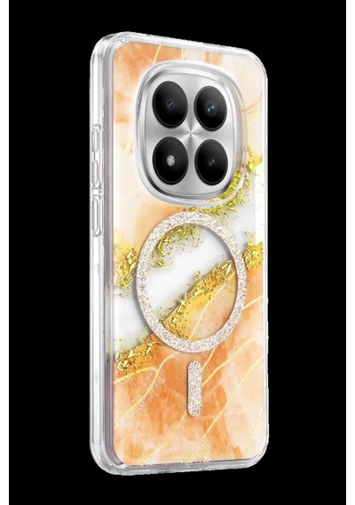 Onegif Redmi Note 15 Pro Plus 5g Lotus Simli Magsafe Kapak - Turuncu Bz8683140941529