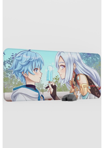 Chongyun Genshin Impact Anime Gacha V5 - 90x40 Xxl Gaming Mouse Pad Fare Altlığı
