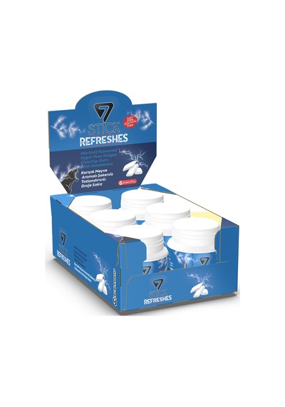 7stıck Sekersız Karışık Meyve Aromalı Draje Sakız 60 Pcs 6adet
