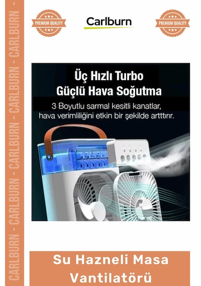 Vantilatör Buzlu Usb Buharlı Nemlendirici 600ml Sessiz Taşınabilir Ofis Tipi Su Hazneli Masa Vantil