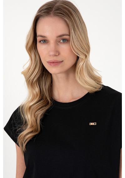 U.S. Polo Assn. Kadın Siyah Bisiklet Yaka Tişört 50305720-VR046