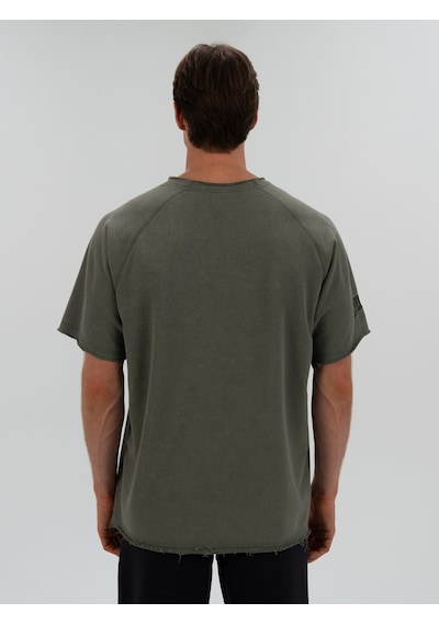 Everlast Ny Street Oversize Geniş Yaka Haki Erkek Tişört Haki
